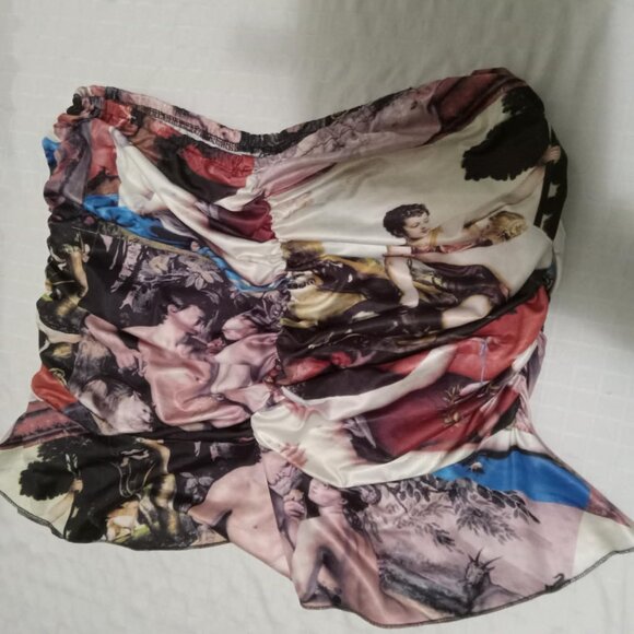 Beautiful short skirt and/or skirt top with angel print, spandex, stretchy - Picture 6 of 7